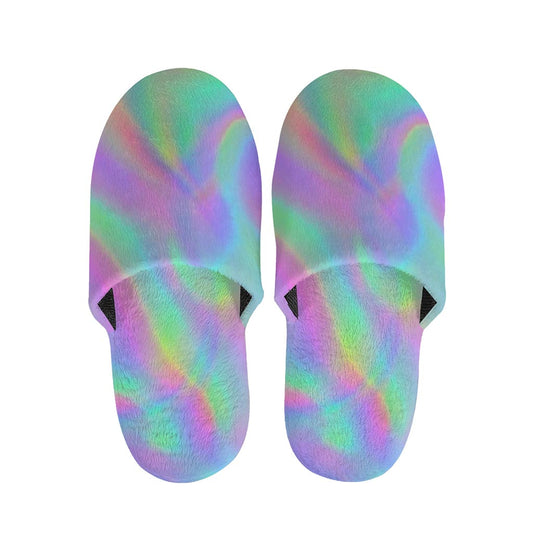 Psychedelic Holographic Trippy Print Slippers
