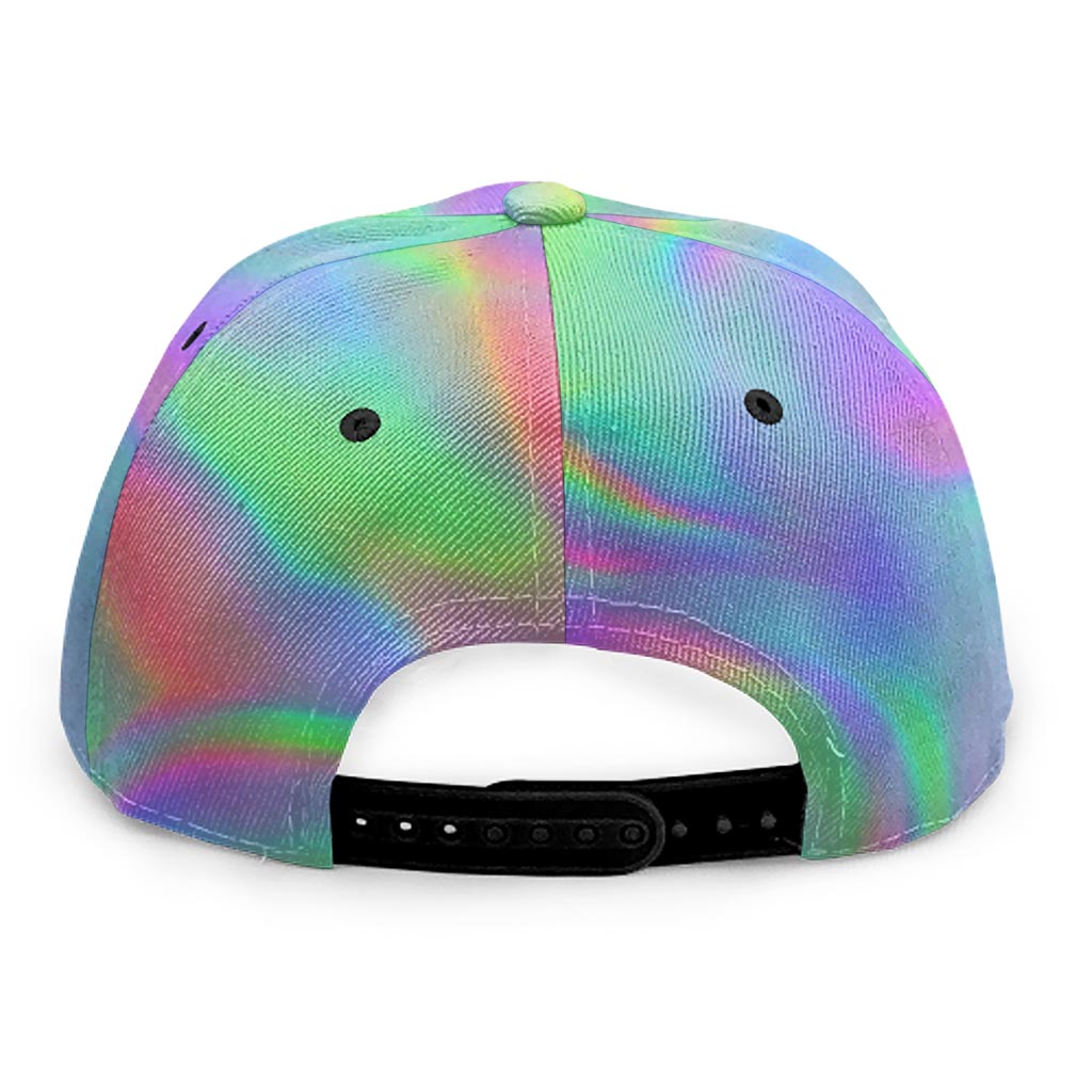 Psychedelic Holographic Trippy Print Snapback Cap