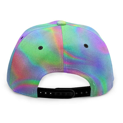 Psychedelic Holographic Trippy Print Snapback Cap