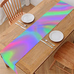 Psychedelic Holographic Trippy Print Table Runner