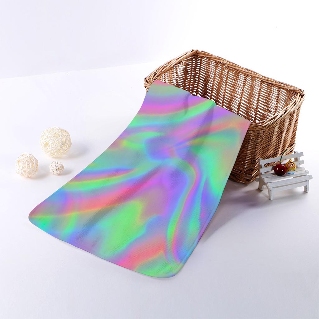 Psychedelic Holographic Trippy Print Towel