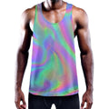 Psychedelic Holographic Trippy Print Men's Workout Tank Top