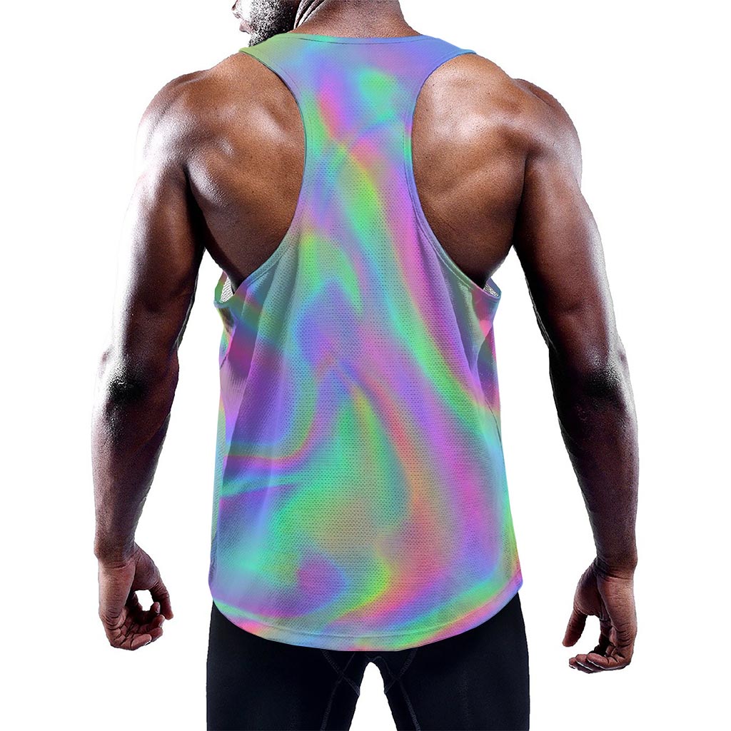 Psychedelic Holographic Trippy Print Training Tank Top