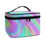 Psychedelic Holographic Trippy Print Travel Makeup Bag