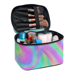 Psychedelic Holographic Trippy Print Travel Makeup Bag
