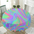 Psychedelic Holographic Trippy Print Waterproof Round Tablecloth