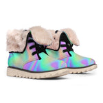 Psychedelic Holographic Trippy Print Winter Boots