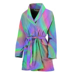 Psychedelic Holographic Trippy Print Women's Bathrobe