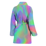 Psychedelic Holographic Trippy Print Women's Bathrobe