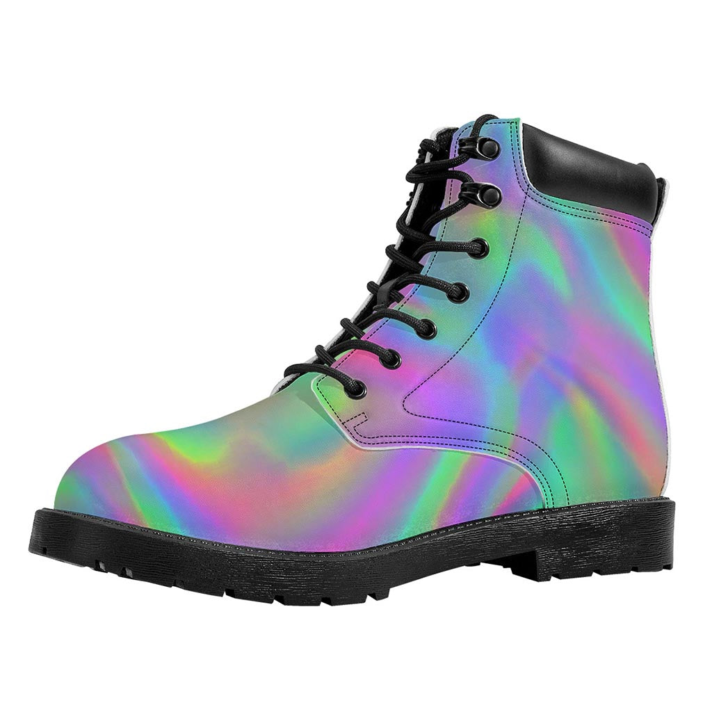 Psychedelic Holographic Trippy Print Work Boots
