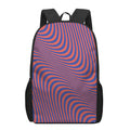 Psychedelic Illusion Print 17 Inch Backpack