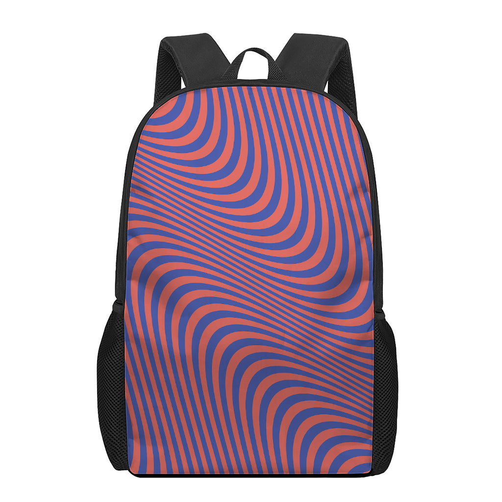 Psychedelic Illusion Print 17 Inch Backpack