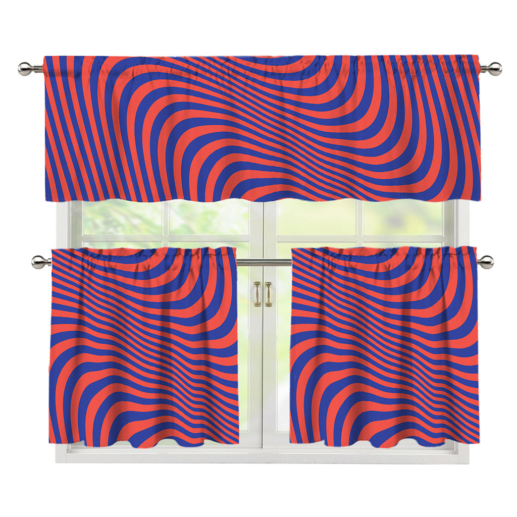 Psychedelic Illusion Print 3 Piece Kitchen Curtains