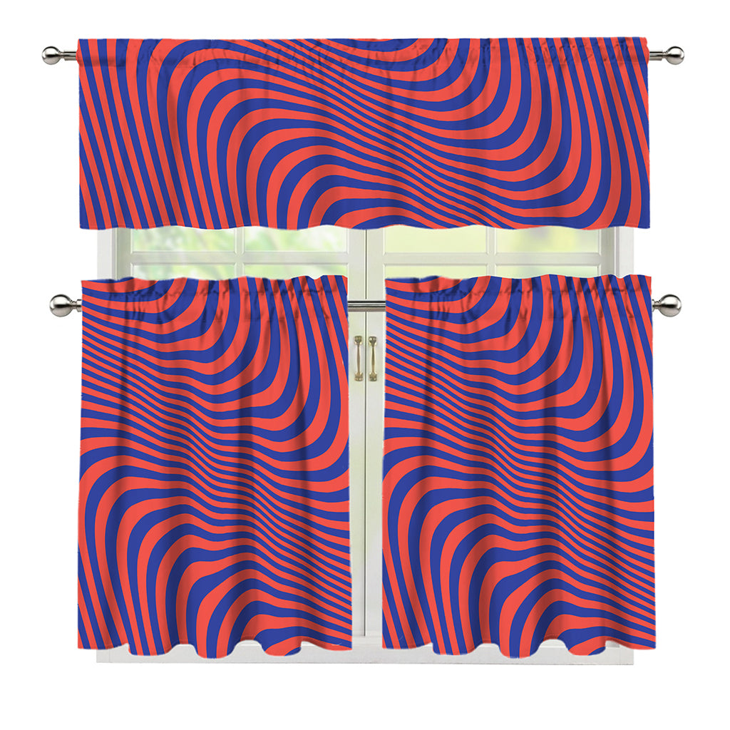 Psychedelic Illusion Print 3 Piece Kitchen Curtains