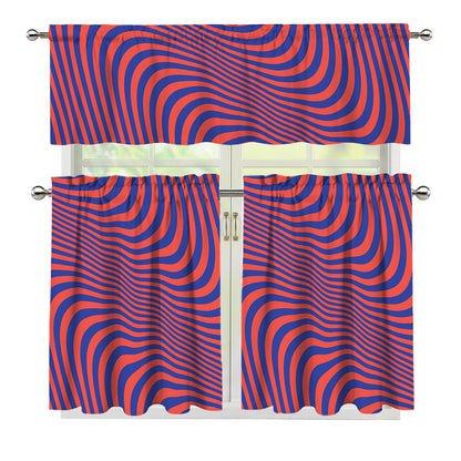 Psychedelic Illusion Print 3 Piece Kitchen Curtains