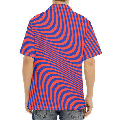 Psychedelic Illusion Print Aloha Shirt
