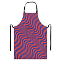 Psychedelic Illusion Print Bib Apron With Pocket