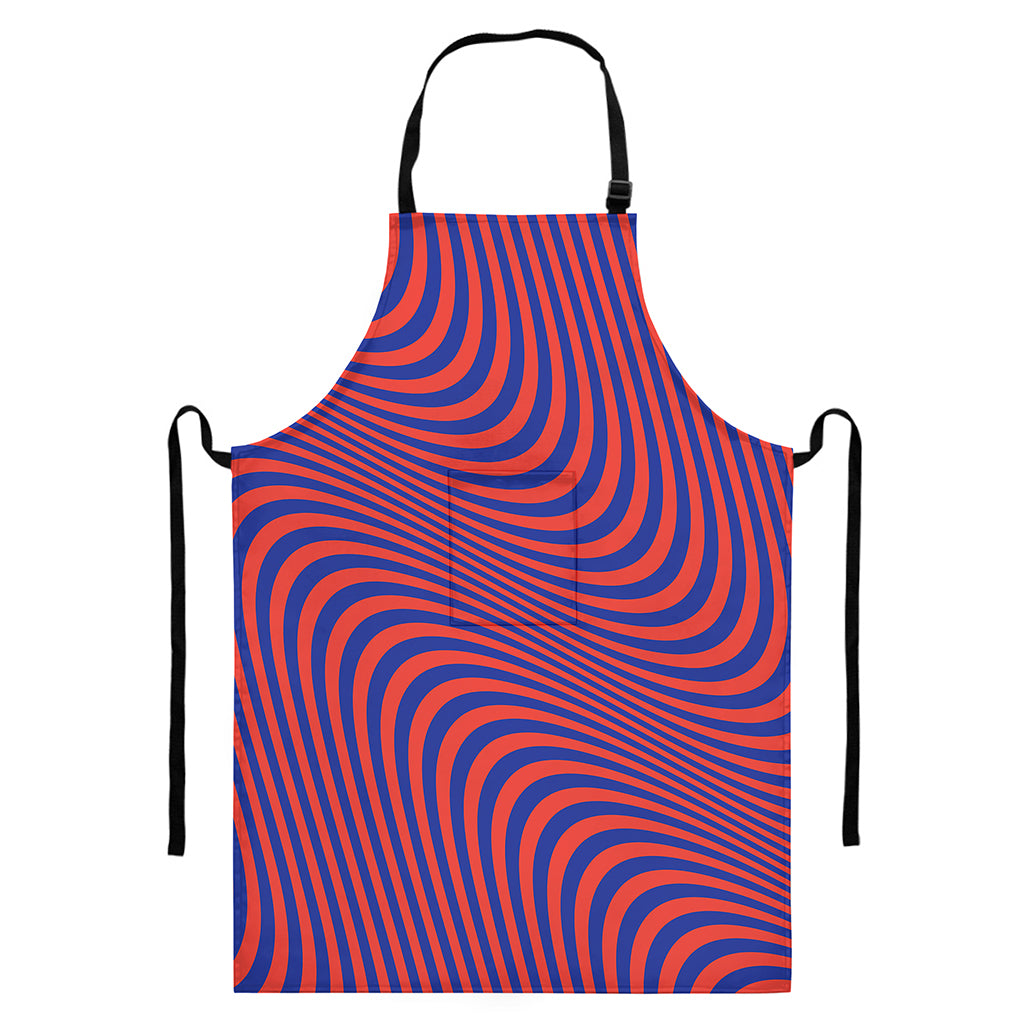 Psychedelic Illusion Print Bib Apron With Pocket