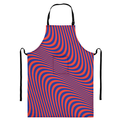 Psychedelic Illusion Print Bib Apron With Pocket