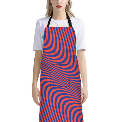 Psychedelic Illusion Print Bib Apron With Pocket
