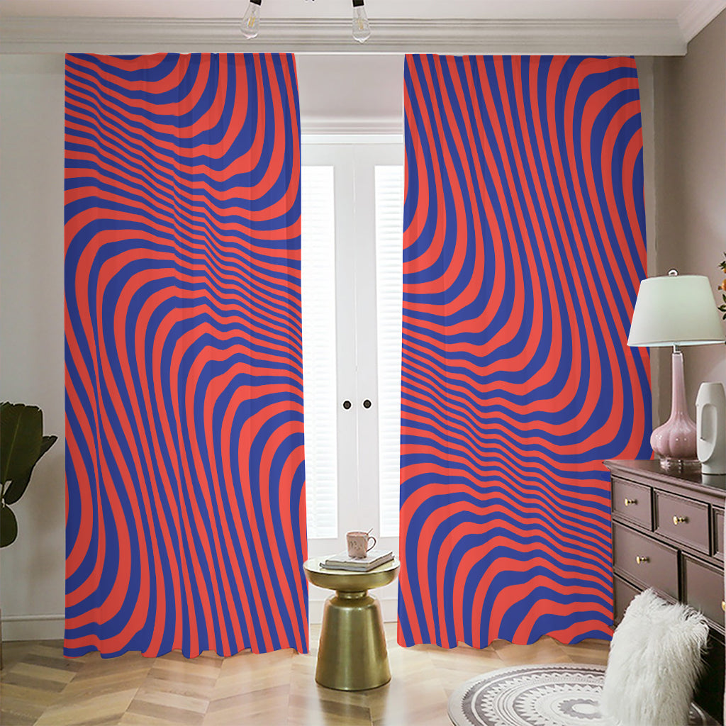 Psychedelic Illusion Print Blackout Pencil Pleat Curtains