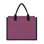 Psychedelic Illusion Print Canvas Tote Bag