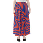 Psychedelic Illusion Print Chiffon Maxi Skirt