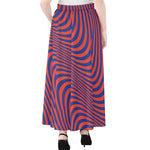 Psychedelic Illusion Print Chiffon Maxi Skirt