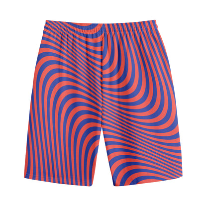 Psychedelic Illusion Print Cotton Shorts