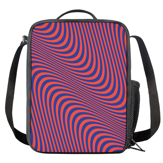 Psychedelic Illusion Print Crossbody Lunch Bag