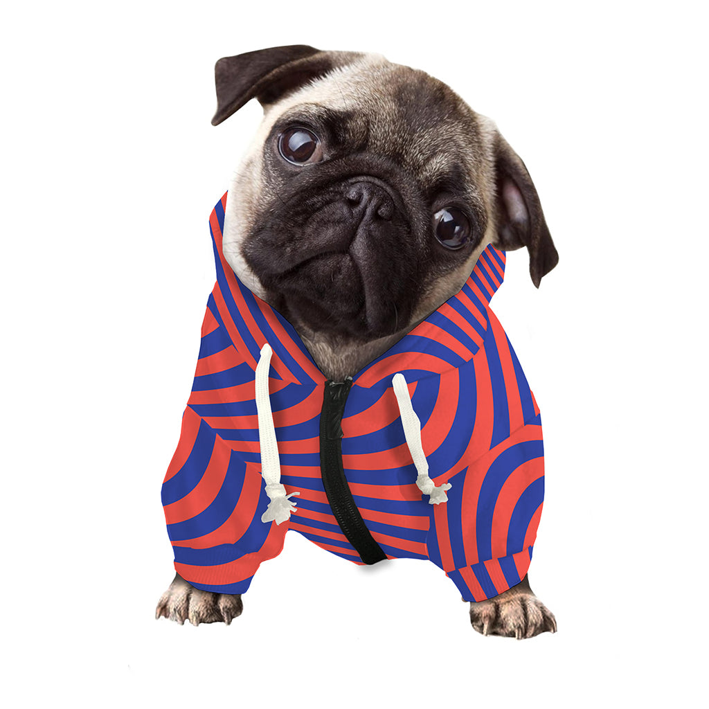 Psychedelic Illusion Print Dog Zip Up Hoodie