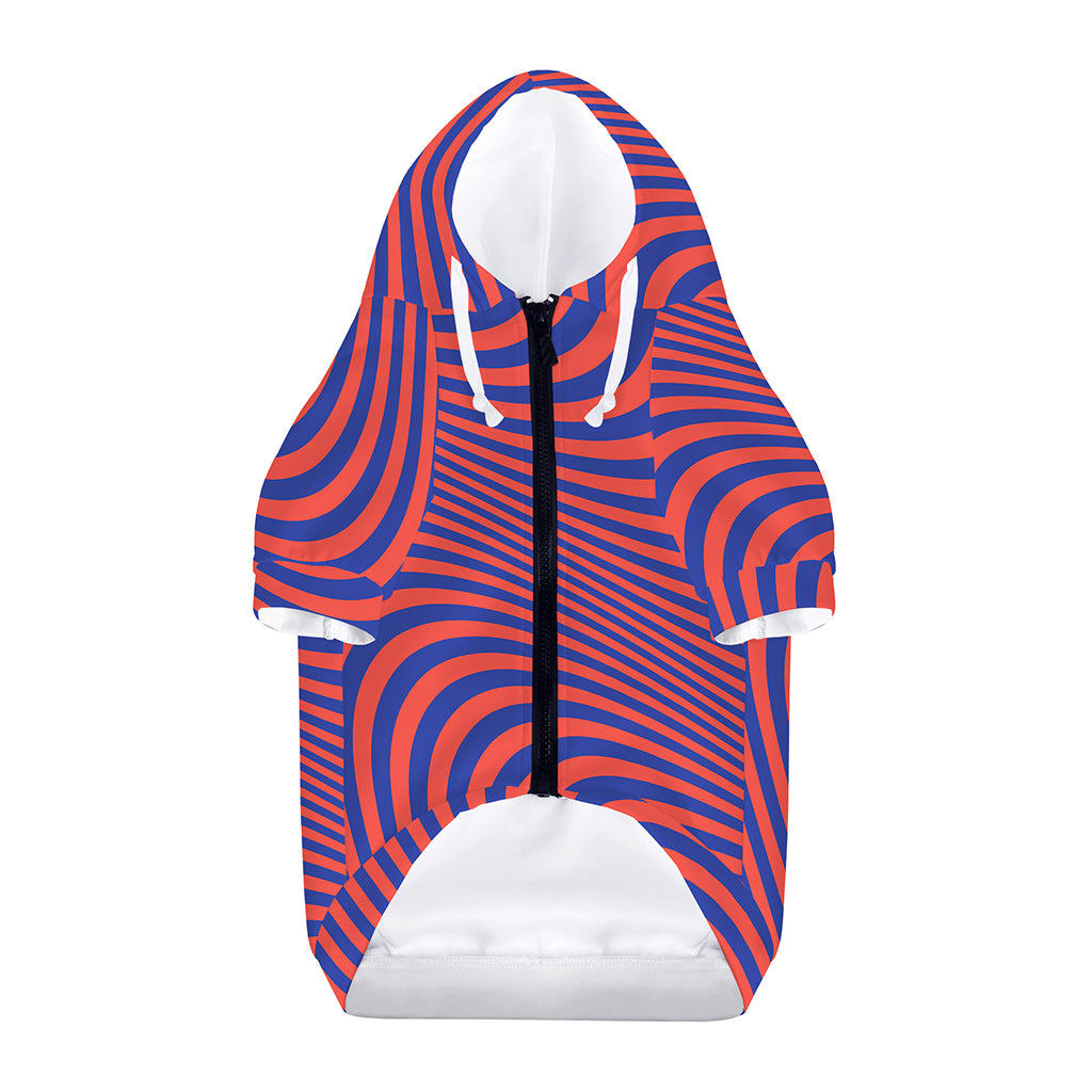 Psychedelic Illusion Print Dog Zip Up Hoodie
