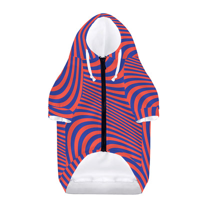 Psychedelic Illusion Print Dog Zip Up Hoodie