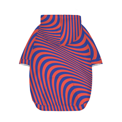 Psychedelic Illusion Print Dog Zip Up Hoodie