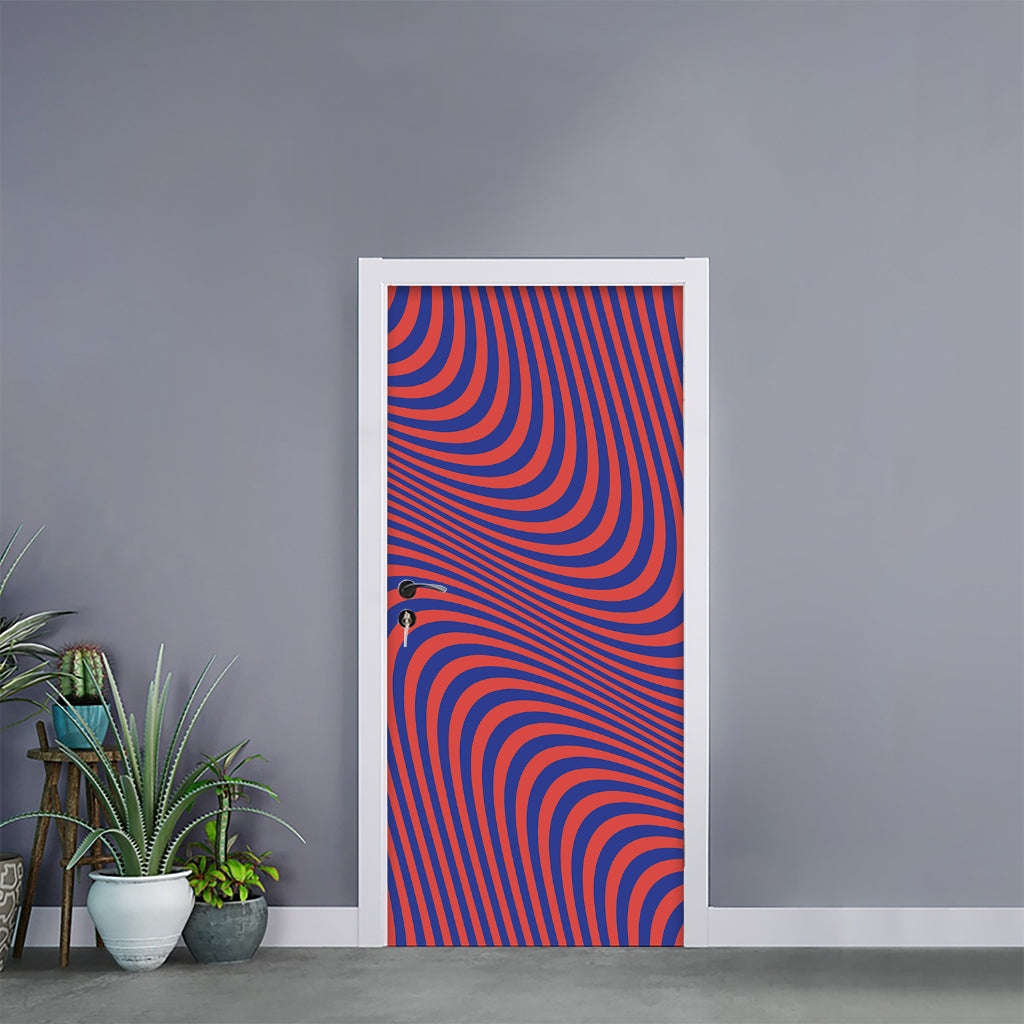 Psychedelic Illusion Print Door Sticker