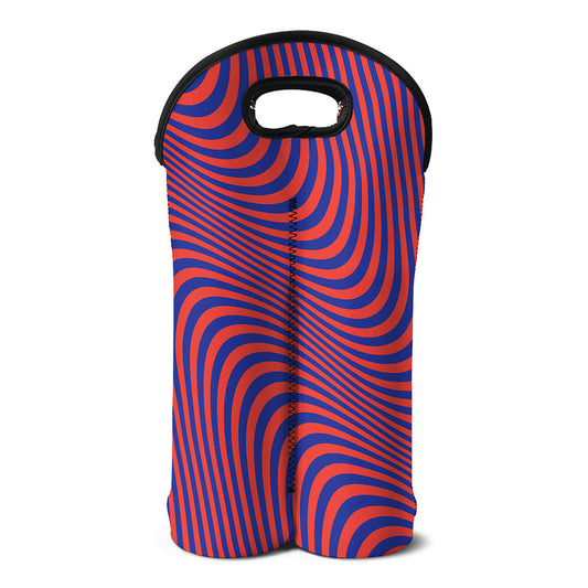 Psychedelic Illusion Print Double Neoprene Wine Tote