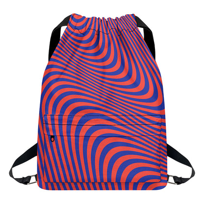 Psychedelic Illusion Print Drawstring Backpack