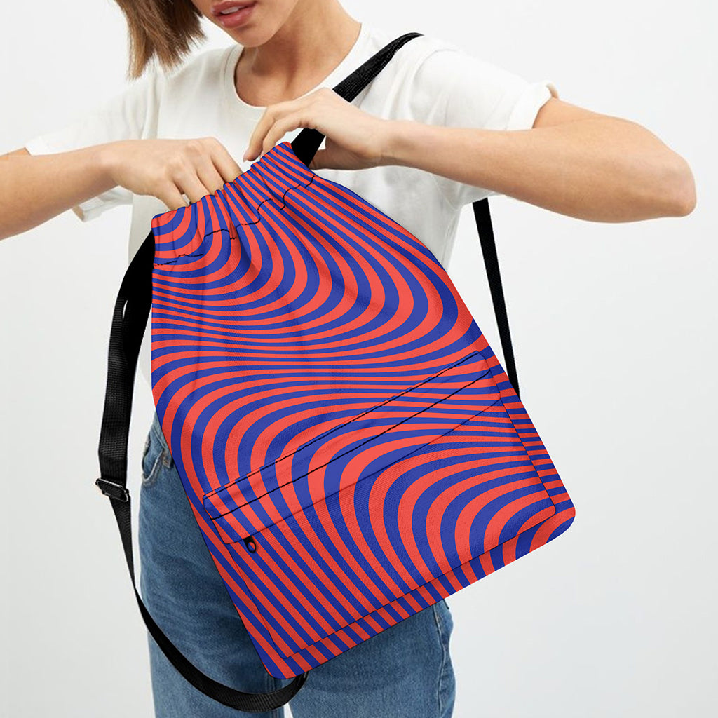 Psychedelic Illusion Print Drawstring Backpack