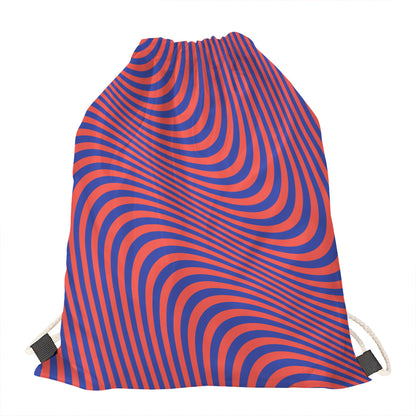 Psychedelic Illusion Print Drawstring Bag