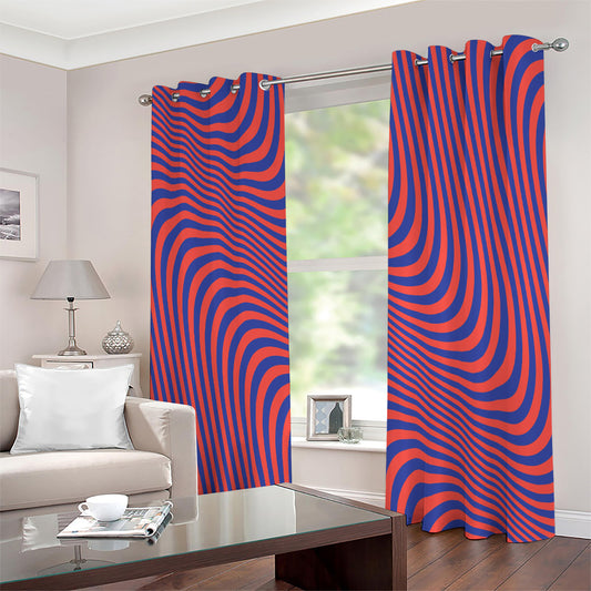 Psychedelic Illusion Print Extra Wide Grommet Curtains