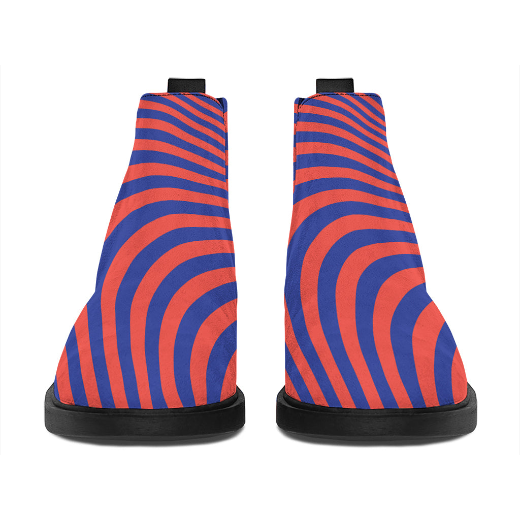 Psychedelic Illusion Print Flat Ankle Boots