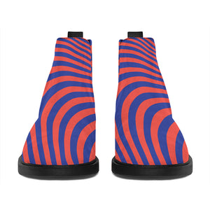 Psychedelic Illusion Print Flat Ankle Boots