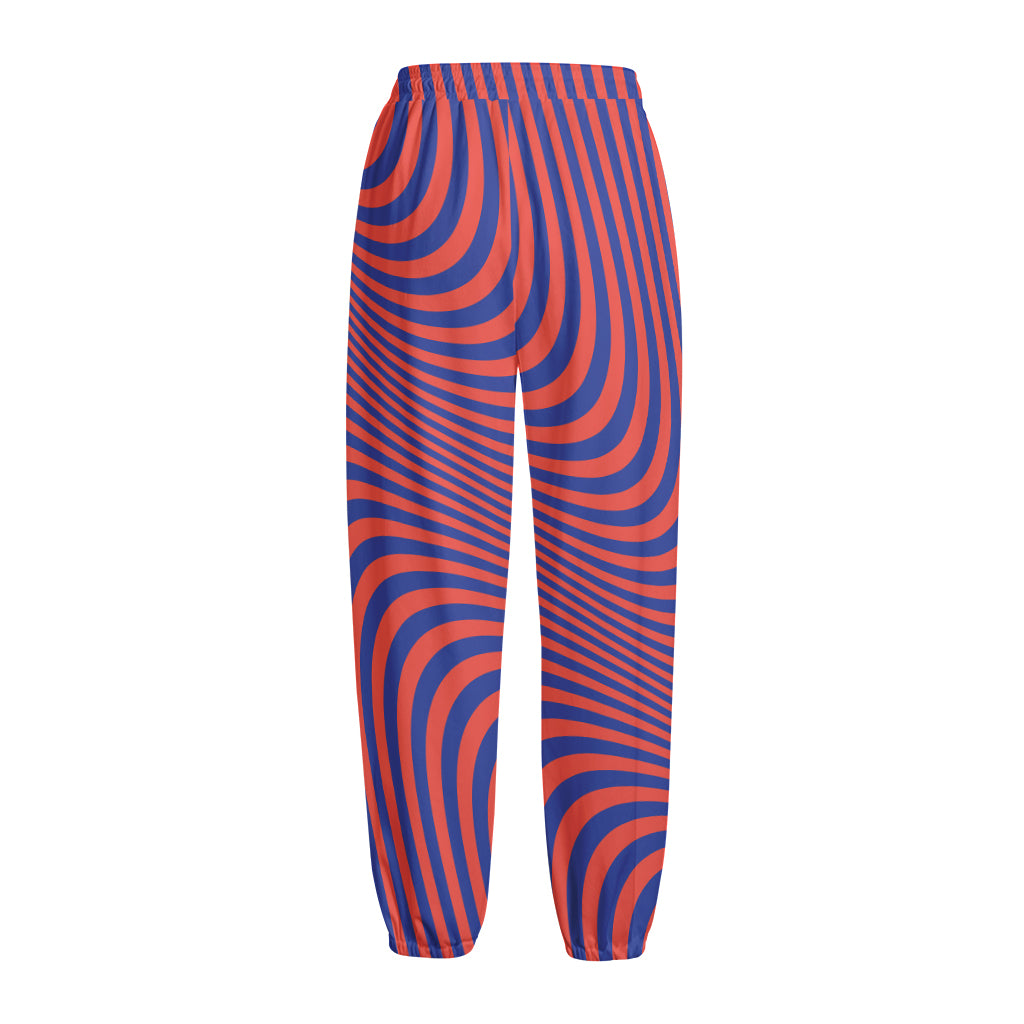 Psychedelic Illusion Print Fleece Lined Knit Pants