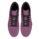 Psychedelic Illusion Print High Top Leather Sneakers