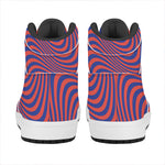 Psychedelic Illusion Print High Top Leather Sneakers
