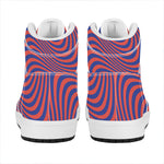 Psychedelic Illusion Print High Top Leather Sneakers