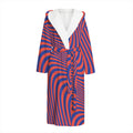 Psychedelic Illusion Print Hooded Bathrobe
