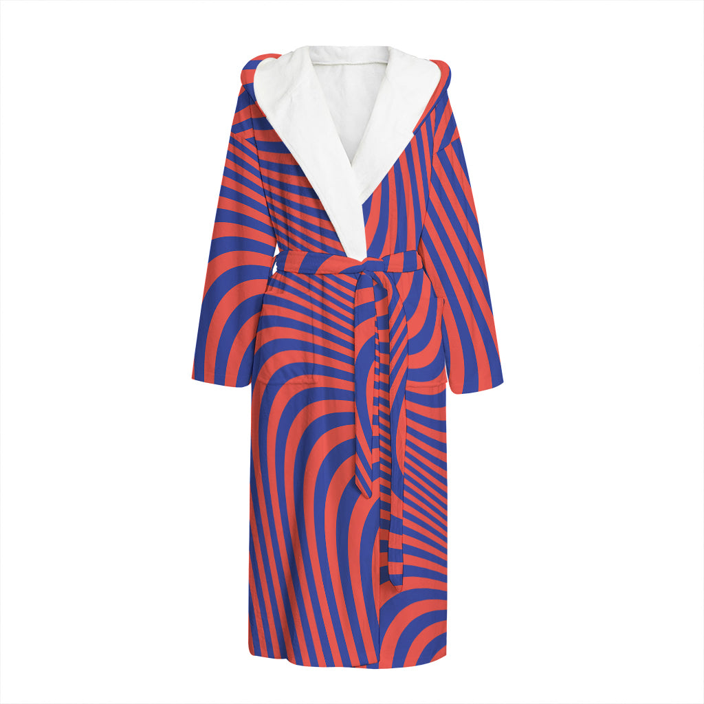 Psychedelic Illusion Print Hooded Bathrobe