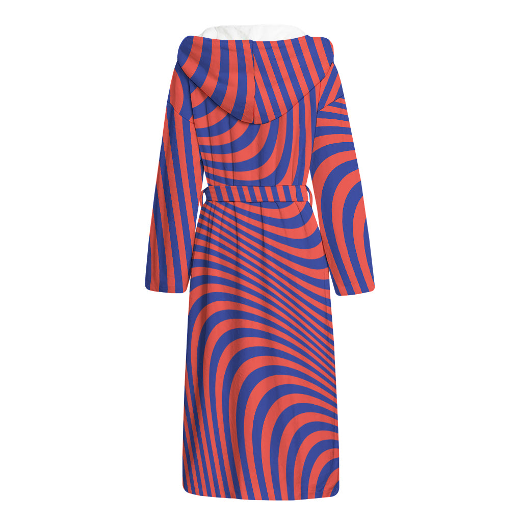 Psychedelic Illusion Print Hooded Bathrobe