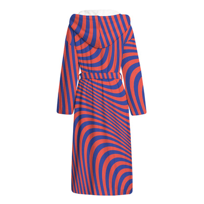 Psychedelic Illusion Print Hooded Bathrobe